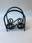 Spectrum, Black, Scroll Arch, Napkin Holder Cast Iron. Fixed Price $8.00.