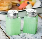 Jadeite Tablecraft 2OZ Salt & Pepper Shakers Jade-green Milk-glass 3 Nwt. Fixed Price $21.00.