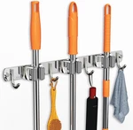 Cuxixa Stainless Steel Mop Broom Holder Wall Mount Organizer Hooks Silver. Fixed Price $16.38.