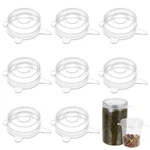 Ybeaty 8 Pcs Thicker Container Jar Cover Silicone Stretch Lids Reusable Clear. Fixed Price $10.58.