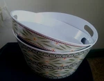 Beverage Tub Temp-tations & Picnic Serving Tray Set New Melamine Old World Green. Fixed Price $19.99.