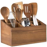 Onearf Wooden Utensil Holder Counter, Kitchen Organizer Large 6 Compa.... Fixed Price $68.87.