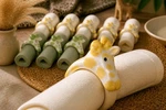 Set Of 10 Vintage Hand-painted Ceramic Giraffe Napkin Rings Safari Table Decor. Fixed Price $50.00.