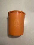 Vintage Tupperware Canister 808-31 Harvest Orange 1970S W/ Lid Retro Kitchen. Fixed Price $5.00.