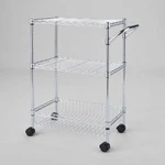 3 Tier Metal Utility Cart Chrome - Brightroom: Rolling Kitchen Storage. Fixed Price $49.00.