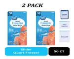 (2 Pack) Great Value Guard Slider Zipper Bags, Quart Freezer, 50 Count.. Fixed Price $11.36.