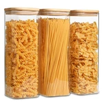 Comsaf Glass Spaghetti Pasta Storage Containers With Lids 2.2QT*3, Clear. Fixed Price $50.31.