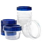 Plasticpro Deli Containers Clear Bottom With Blue Top Twist Lids Reusable,.... Fixed Price $13.04.