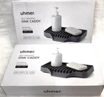 Gray Silicone Self-draining Sink Caddie Soap Tray 11" X 5.3" Brand New By Uhmer. Fixed Price $12.75.
