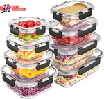 8 Pack Glass Food Storage With Lids, Meal Prep Containers, Airtight B. Fixed Price $33.70.