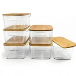Ciwivoki 6 Pack Clear Stackable Storage Bins With Bamboo Lids, 3.7L Bpafree P.... Fixed Price $104.82.