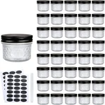 Glass Jars With Black ,small 40PACK Regular Lids, Clear. Fixed Price $44.98.