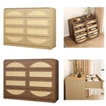 8 Dresser Chests Of Drawers Storage Organizer W/ Rattan Front For Closet. Fixed Price $278.07.