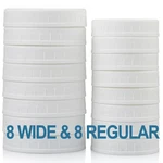 Aozita 16-PACK Plastic Mason Jar 8 Wide Regular, & White. Fixed Price $17.58.