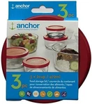 Anchor Hocking Red Lids Set Of 3 For 2 Cup Round Containers. Fixed Price $21.09.
