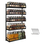 X-cosrack Wall Mount Spice Organizer Tier 5X 4.6"D, Black. Fixed Price $64.17.