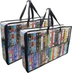 Evelots 2 Pack-vhs Movie Tape Storage Bag/case,clear Pvc Plastic-holds 100 Total. Fixed Price $43.66.