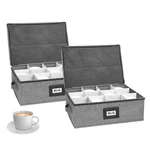 Lacinoeo Wine Glass Storage With Dividers - 2 Pack Mug Box, Grey. Fixed Price $45.99.