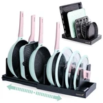 Bamboo Expandable Bakeware Cutting Board Organizer, Adjustable Pot Lids H.... Fixed Price $64.61.