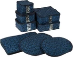 Homewear 8-PIECE Hudson Damask China Storage Container Set, Navy New. Fixed Price $33.74.