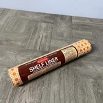 Vtg Mcm Kitchen 1970 Rubbermaid Shelf Liner Tack Back Wicker Lattice Brown. Fixed Price $24.95.
