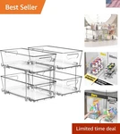 Efficient 4-COMPARTMENT 2-PACK Clear Organizer Easy Assembly & Practical Use. Fixed Price $62.95.