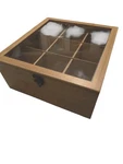 Bamboo Wood 9 Compartment Tea Bag Coffee Box Kitchen Storage Chest Organiser New. Fixed Price $28.99.