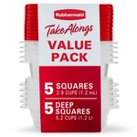 Rubbermaid Takealongs Food Storage Containers, 10 Piece Set, Red. Fixed Price $8.47.
