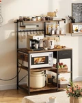 Vevor Kitchen Bakers Rack With Power Outlet - 4.6FT Industrial Style Coffee Bar. Fixed Price $107.05.