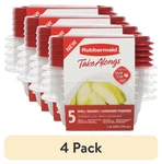 Rubbermaid TAKEALONGS1.26CUPSMALL Square Food Storage Containers Ruby Red 4 Pack. Fixed Price $17.49.