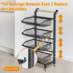 4 Tiers Kitchen Trolley Rack Utility Rolling Storage Cart Fruit Vegetable Shelf. Fixed Price $36.49.