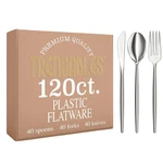 Trendables Plastic Forks And Spoons Disposable Silverware Set 120 Pack.... Fixed Price $40.49.