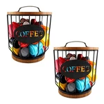 2 Pack Coffee Holder With Lid Pods Storage Black Wire Stora.... Fixed Price $31.27.