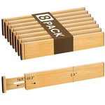 Bamboo Drawer Divider Set Of 8, Adjustable Spring-loaded Organizer (16.... Fixed Price $64.61.