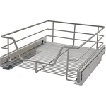 Closetmaid 14.5 Inch Wide Kitchen Single Tier Cabinet Pull Out Basket, Platinum. Fixed Price $91.99.