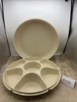Vintage Tupperware Serving Center Tray Almond Veggie/fruit 1665 W/ Lid 1666. Fixed Price $11.00.