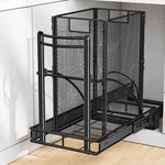 Heavy Duty Pull Out Trash Can Kit With 30 Qt Metal Mesh Bin - Black. Fixed Price $166.99.