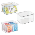 Idesign Plastic Stackable Hinged-lid Pantry Kitchen Storage Box Set Of 3.... Fixed Price $41.30.
