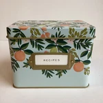 Rifle Paper Co. Home Citrus Floral Lemon Orange Metal Tin Recipe Card Box Large. Fixed Price $17.99.