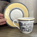 Villeroy & Boch Audun Ferme Flat Cup And Saucer Coffee Pastoral Scenes Yellow. Fixed Price $34.99.