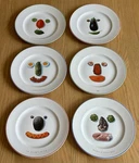Rare Complete Set 6 Prinknash Abbey 9" Humorous Starter Plates 1970S Richards. Fixed Price $60.00.