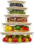 Urban Green Glass Containers With Bamboo Lids, Meal Prep Food Storage. Fixed Price $72.66.