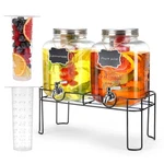 Glass Drink Dispenser 1.6 Gallon Beverage Stainless Steel Spigot Stand. Fixed Price $74.99.