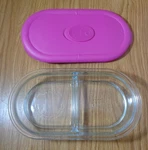 Pyrex Usa 8300 Divided 2 Cup Glass Dish Oven & Microwave Safe With Vented Lid. Fixed Price $15.00.
