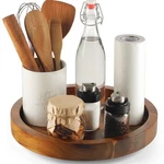 Tidita 10" Acacia Wood Lazy Susan Organizer - Round Turntable. Fixed Price $27.88.