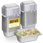 Small Aluminum Pans Wth Lids, 100 Pack Disposable Loaf 6X3.5X2 .... Fixed Price $40.41.