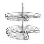 Rev-a-shelf 28" Lazy Susan Kidney-shaped 2-SHELF Corner Cabinet, Chrome. Fixed Price $330.19.