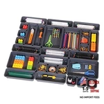 Tenabort 42 Pack Interlocking Desk Drawer Organizer Tray Dividers Plastic Black. Fixed Price $34.81.