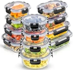 Borosilicate Glass Storage Containers Set - 24PC Airtight Meal Prep Tupperware. Fixed Price $46.52.