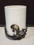 New Gg Gracious Goods Gold Leaf Collection Utensil Holder W/metal Base. Fixed Price $57.31.